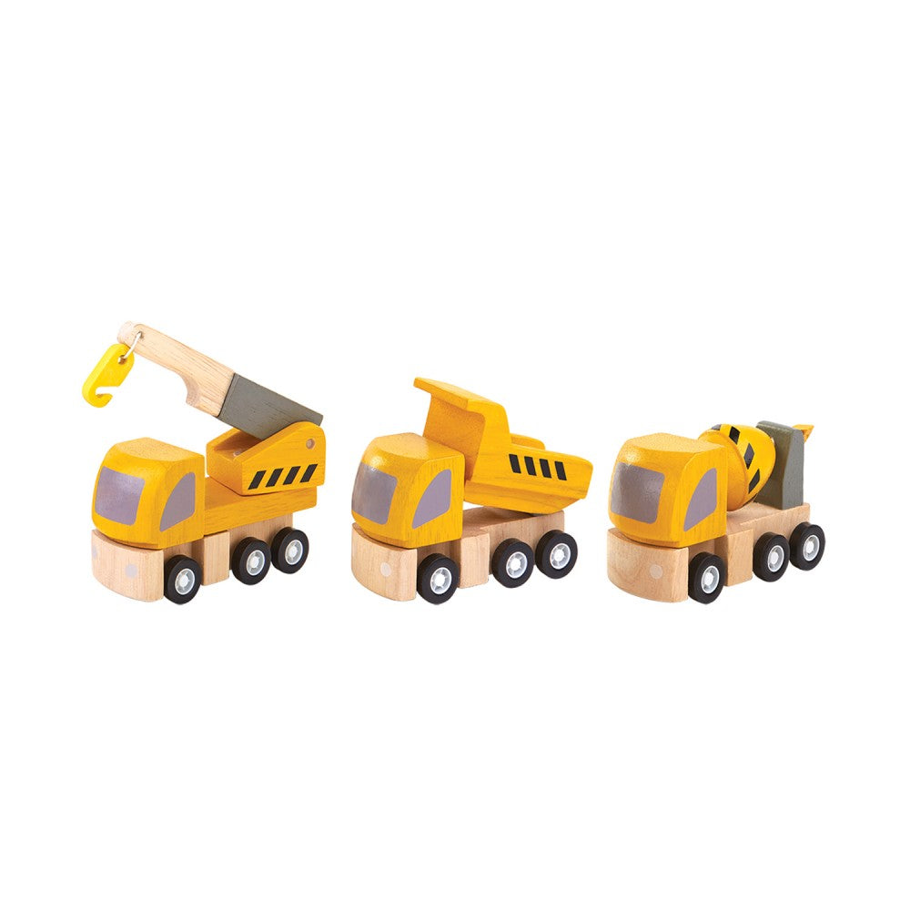 Plan Toys Holz Baufahrzeuge Set GELB
