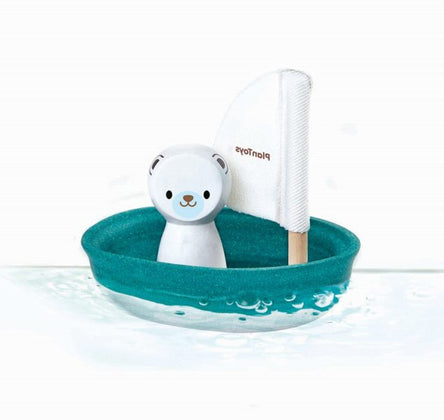 Plan Toys Holz Badespielzeug Segelboot EISBÄR