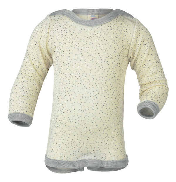 Engel Wolle-Seide Baby Body langarm gemustert