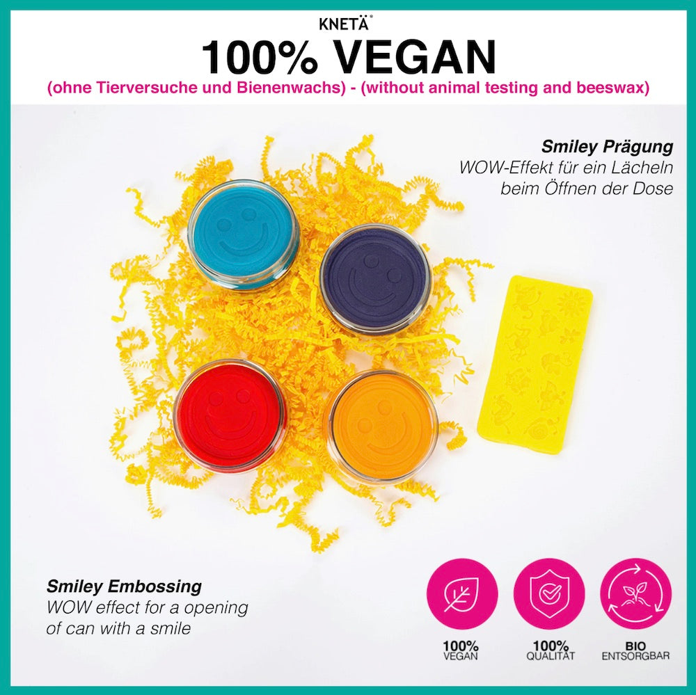 Vegane Spielknete 4er Box GELB