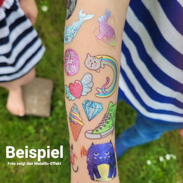 Kinder-Tattoos metallic 6er-Bogen