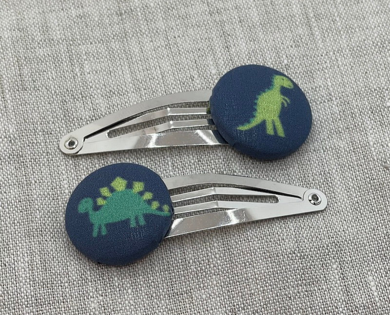 Haarspangen mit Stoffbutton, 2er Set