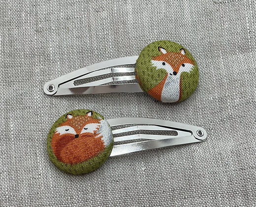 Haarspangen mit Stoffbutton, 2er Set