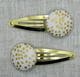 Haarspangen mit Stoffbutton, 2er Set
