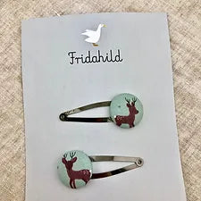 Haarspangen mit Stoffbutton, 2er Set