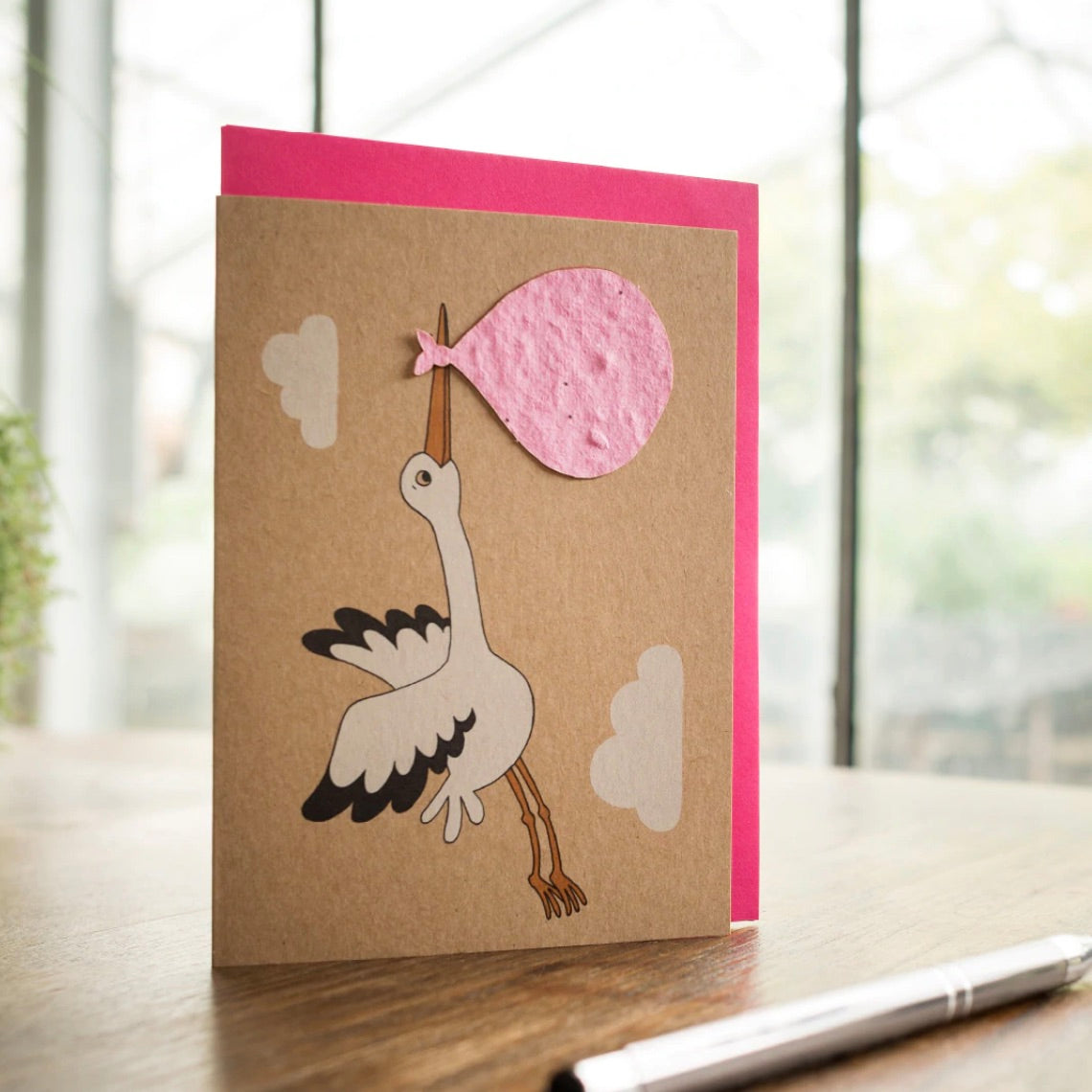 Saatpapier Grusskarte STORCH