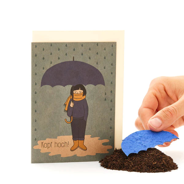 Saatpapier Grusskarte KOPF HOCH