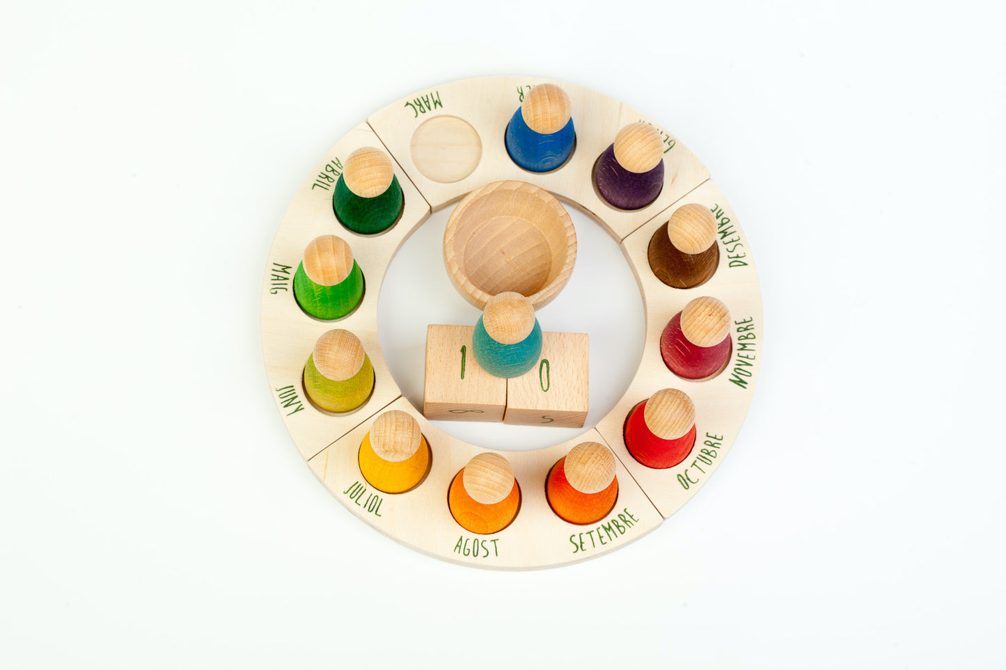 Grapat ewiger Kalender aus Holz