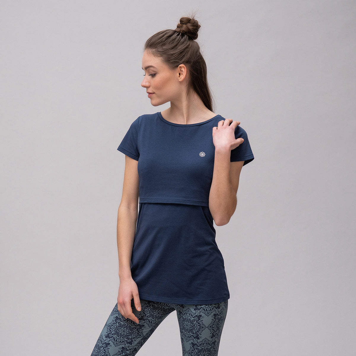 Umstands- und Stillshirt crossed opening mit Tencel