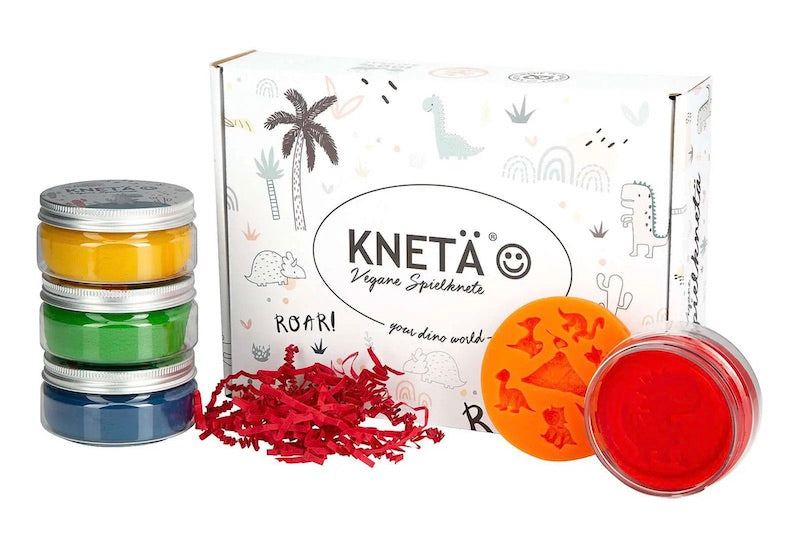 Knetä Vegane Spielknete 4er Box DINO