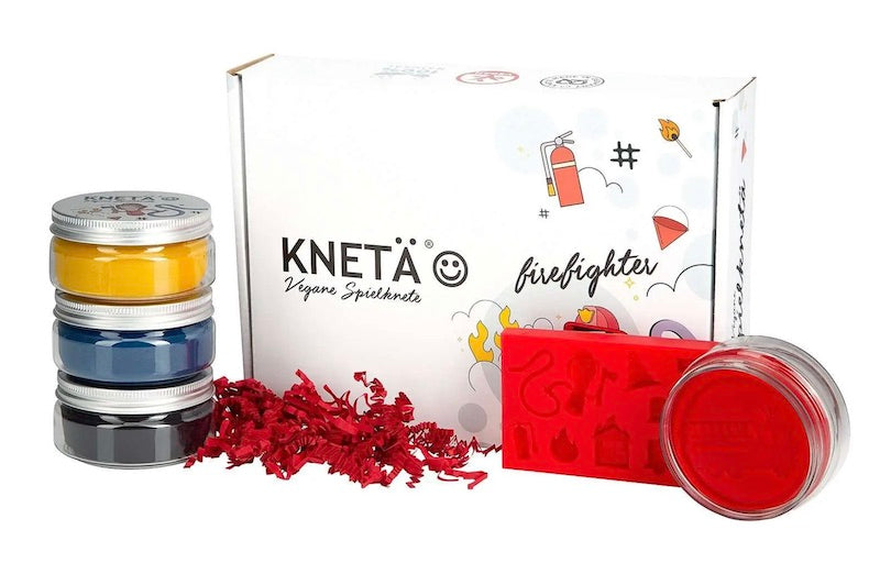 Knetä Vegane Spielknete 4er Box FEUERWEHR