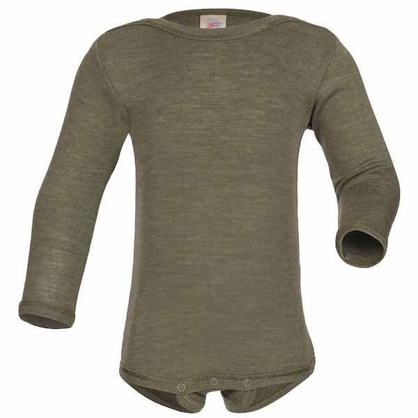 Wolle-Seide Body langarm uni