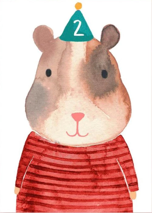 Frau Ottilie Postkarte 2. GEBURTSTAG MIT HAMSTER