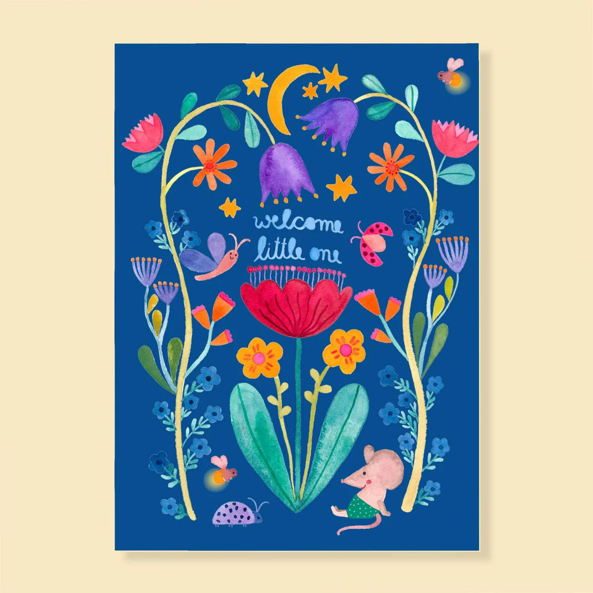 Postkarte WELCOME LITTLE ONE - BLAU