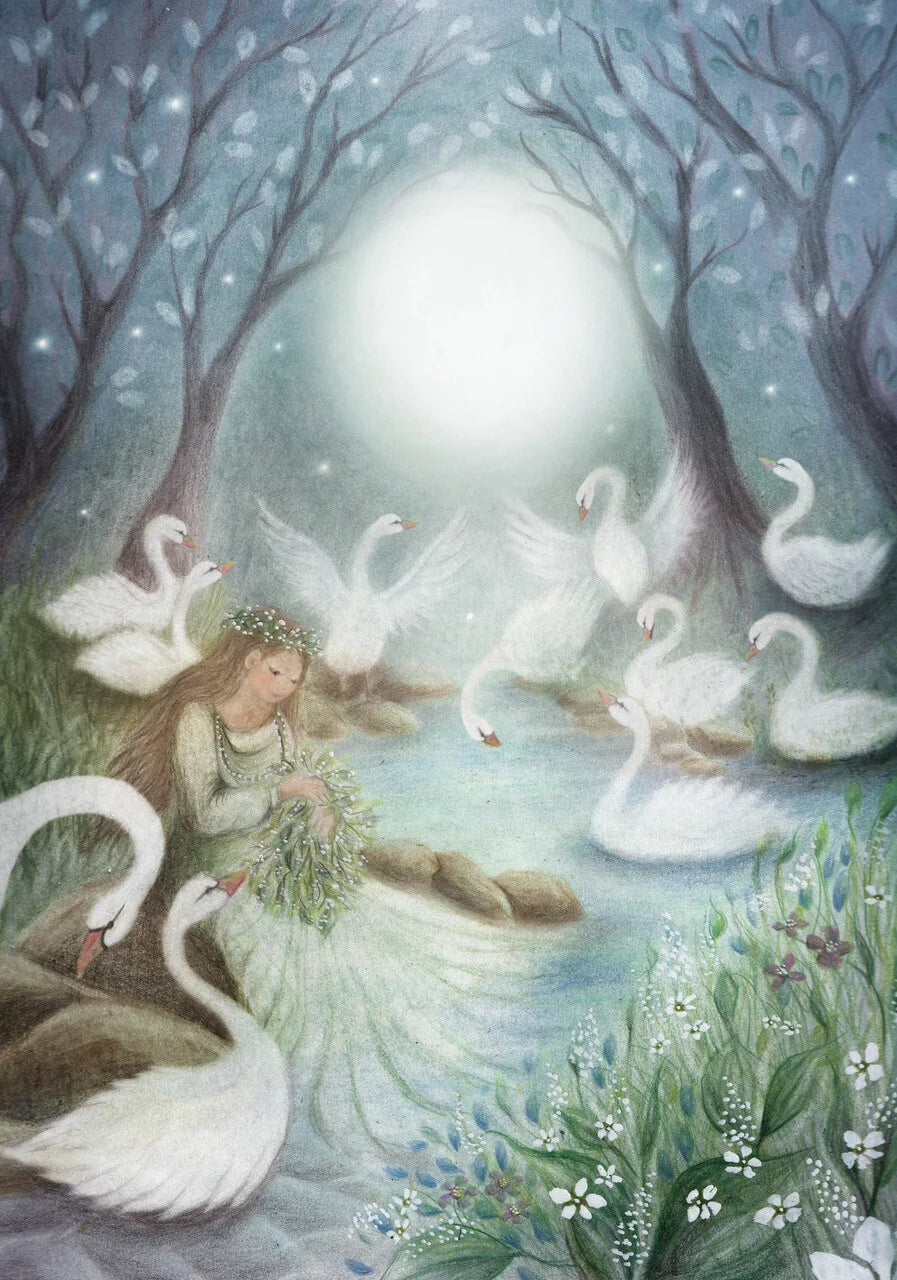 Postkarte THE WILD SWANS