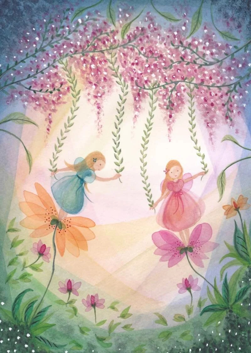 Bijde Hansje Postkarte FAIRIES WITH FLOWERS