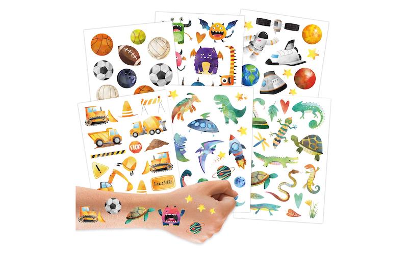 Kinder-Tattoos metallic 6er-Bogen