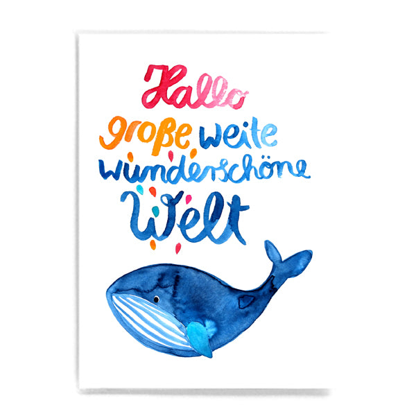 Frau Ottilie Postkarte HALLO WELT