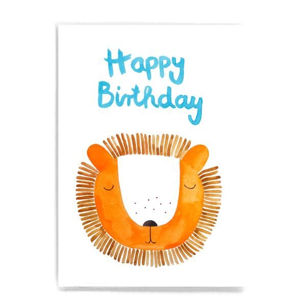 Frau Ottilie Postkarte HAPPY BIRTHDAY LÖWE