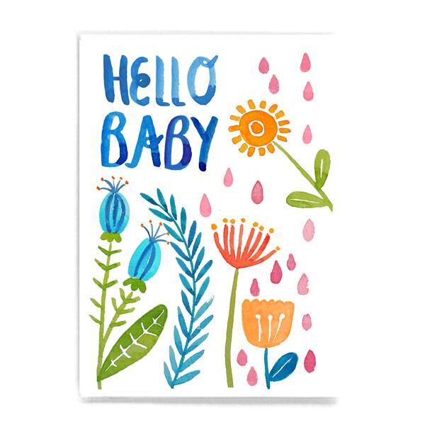 Frau Ottilie Postkarte HELLO BABY