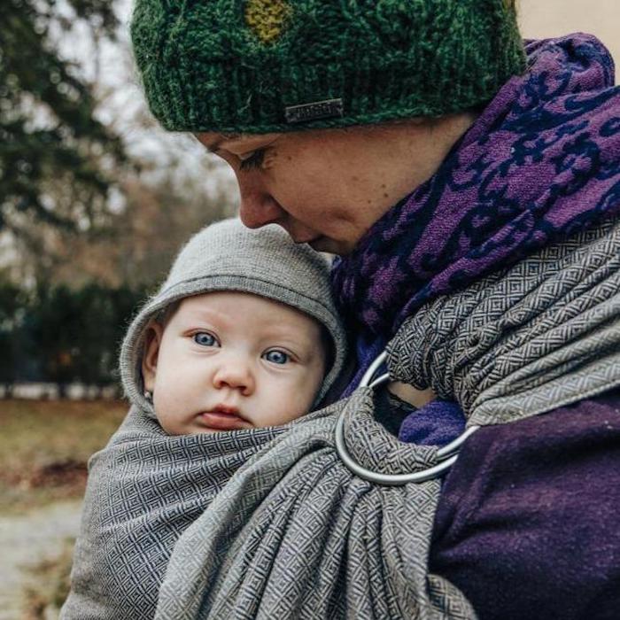 Ring Sling aus pflanzlich gefärbter Bio-Baumwolle ALVA