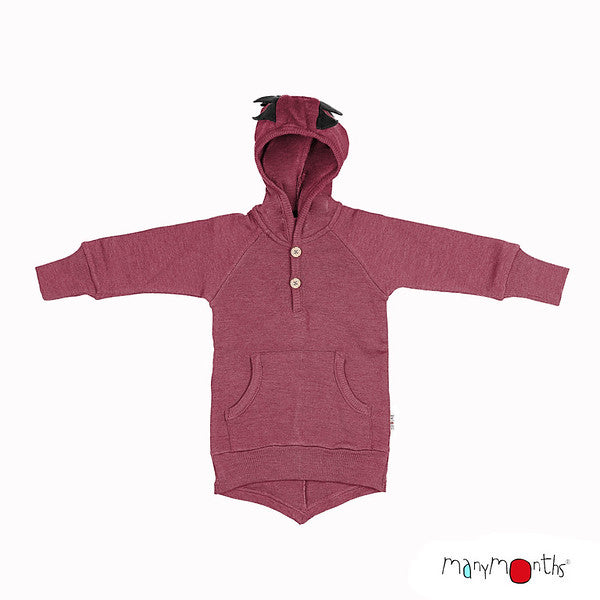 ManyMonths Kinder Merinowolle Dino Hoodie