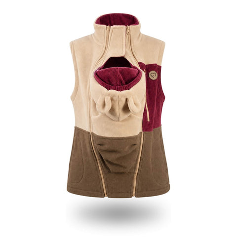 Wendbare Umstands- & Trageweste aus Cord & Fleece