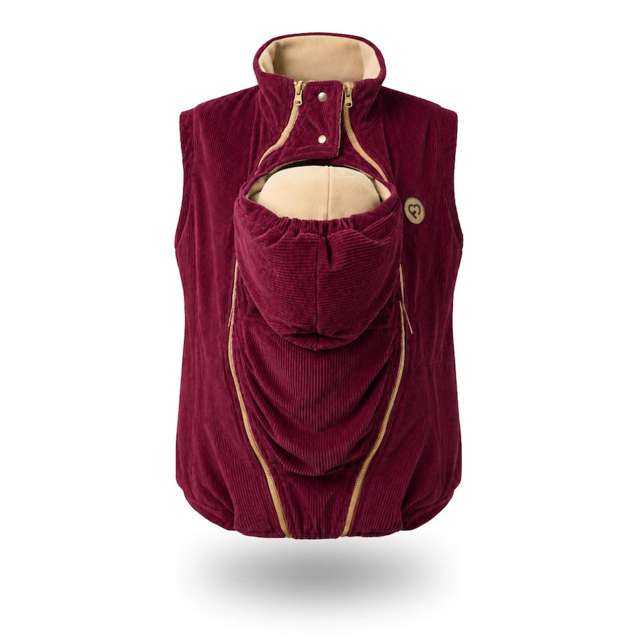 Wendbare Umstands- & Trageweste aus Cord & Fleece