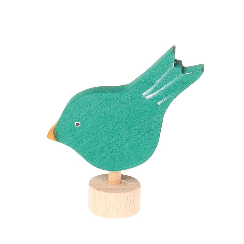 Grimms Steckfigur pickender Vogel grün