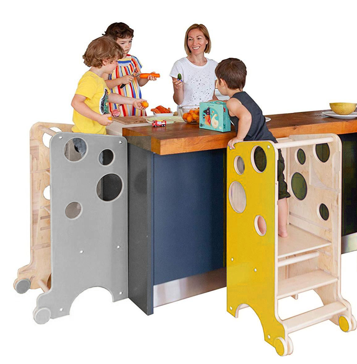 Learning Tower mit Rutschbahn und magnetischer Kreidetafel