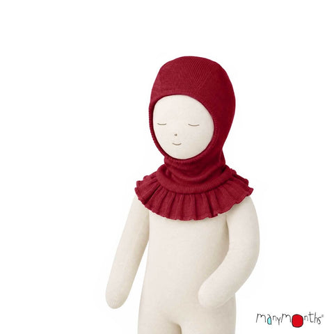Merinowolle Schlupfmütze ELEPHANT HOOD Ruffle