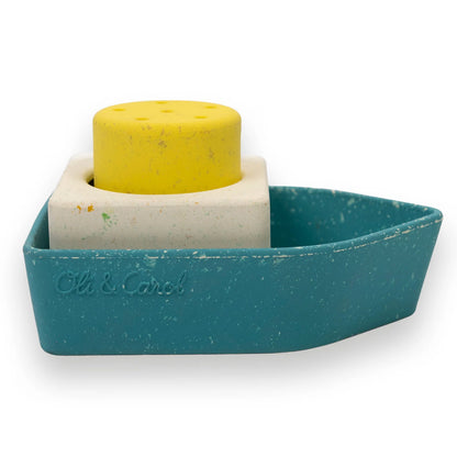 Badespielzeug aus Naturkautschuk BOAT YELLOW upcycled