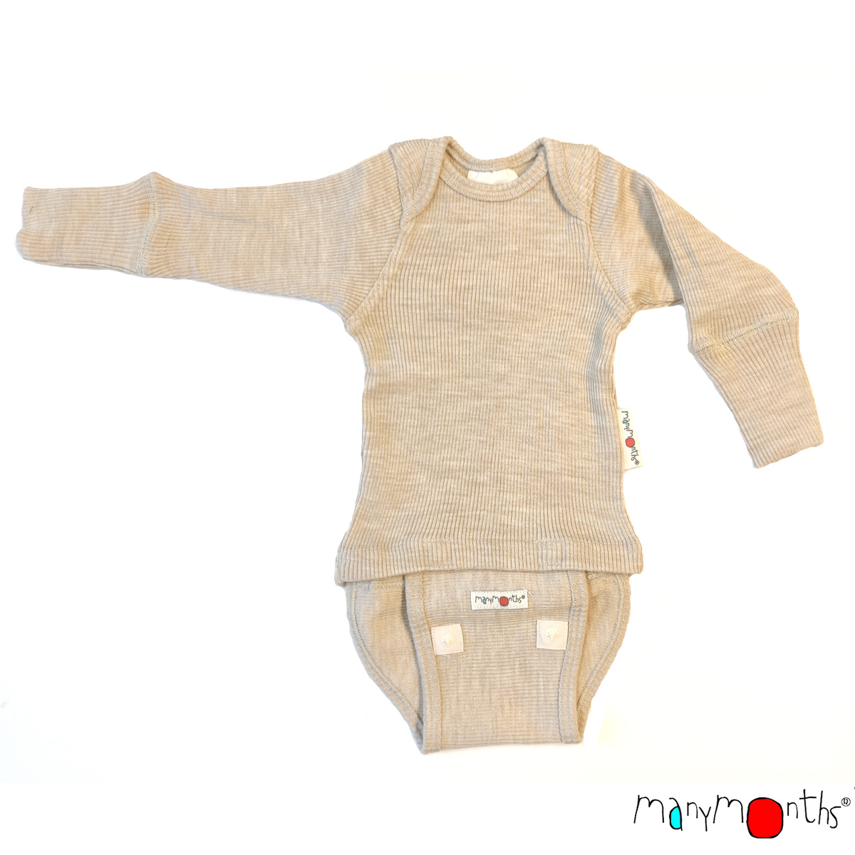 Merinowolle Body Langarm mitwachsend