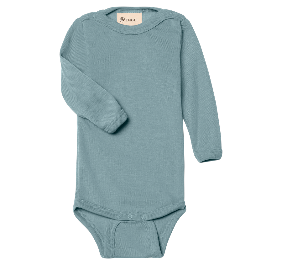 Wolle-Seide Body langarm uni