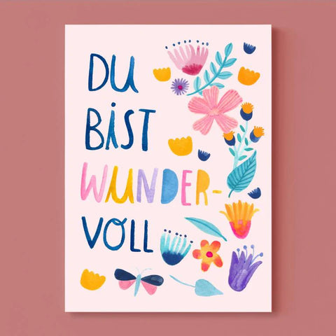 Postkarte DU BIST WUNDERVOLL