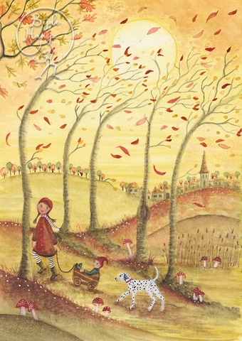 Postkarte FALL FUN