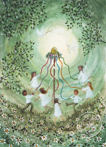 Postkarte MAYPOLE DANCE