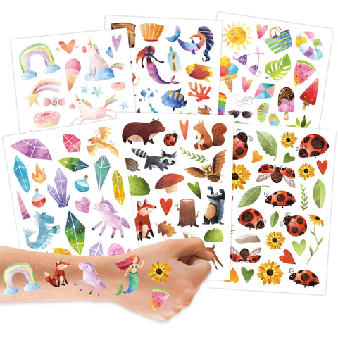 Kinder-Tattoos metallic 6er-Bogen