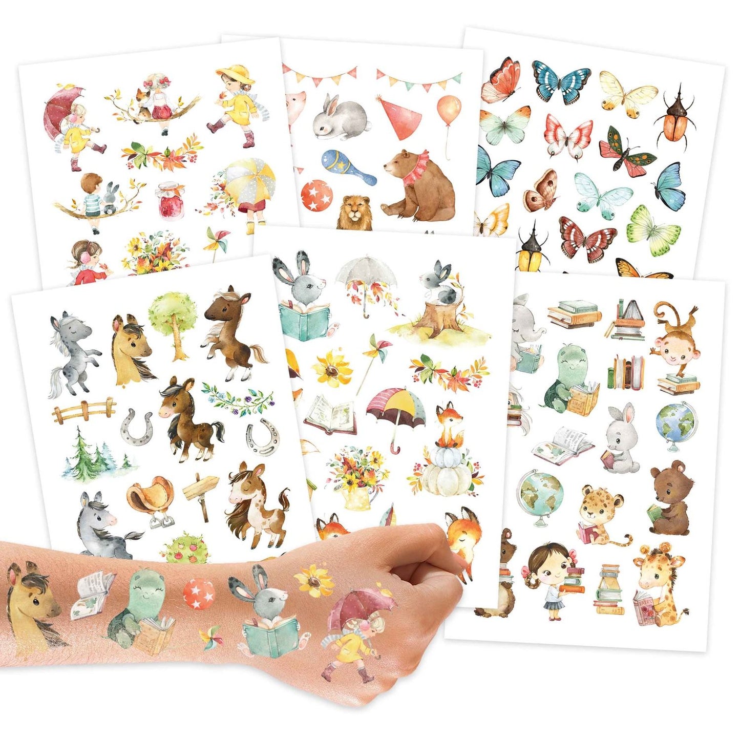 Kinder-Tattoos 6er-Bogen