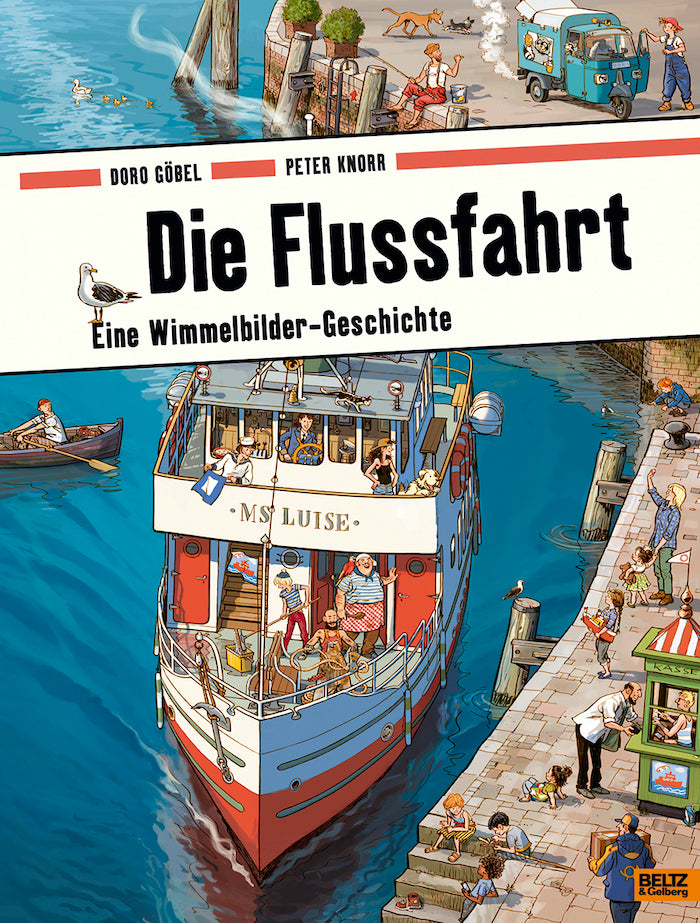 Kinderbuch Wimmelbuch-Geschichte - Flussfahrt