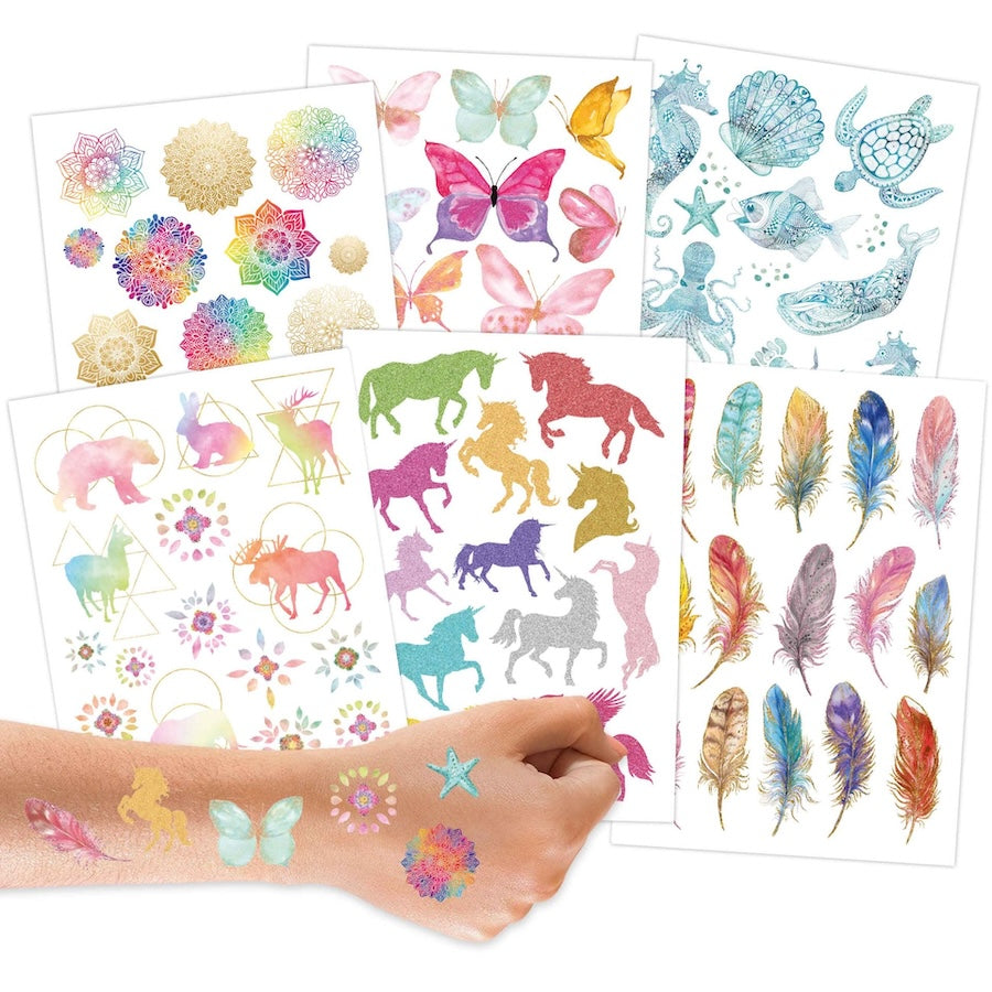 Kinder-Tattoos metallic 6er-Bogen
