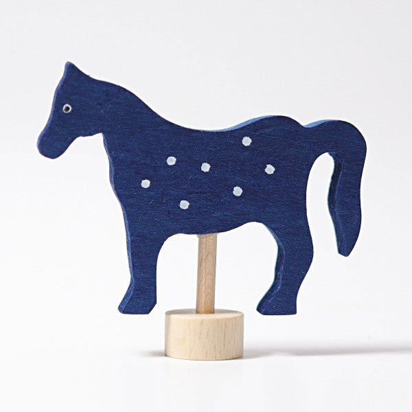 Grimms Steckfigur blaues Pferd