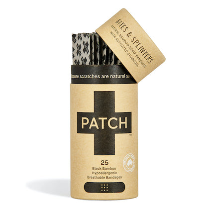 PATCH Strips Plastikfreies Bambus-Pflaster mit Aktivkohle für Bisse, Stiche, Splitter