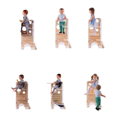 Learning Tower mit Rutschbahn und magnetischer Kreidetafel